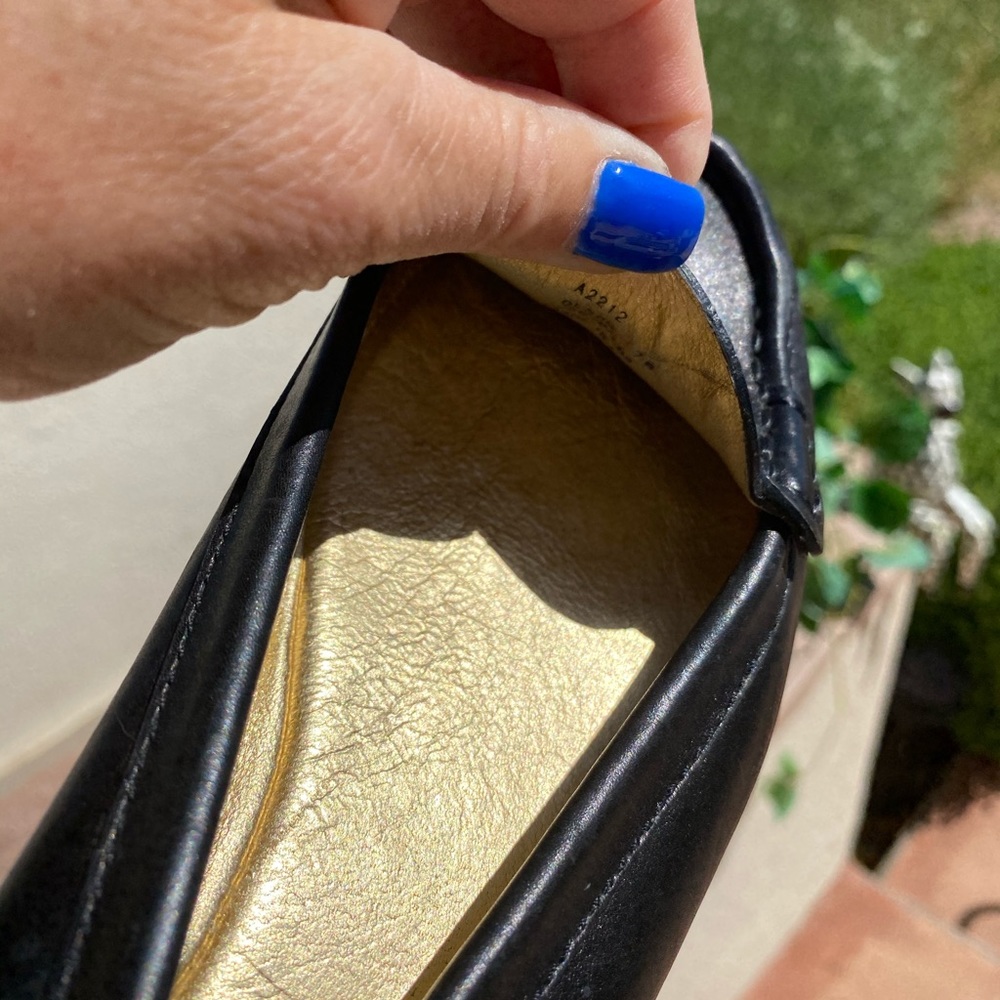 Coach Black Olson Gold Logo Slip-On Loafer Flats 7 - Picture 12 of 12